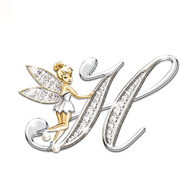 Wholesale Mantu New Clavicle Chain Accessories Elf Flower Fairy Letter Necklace Women's Alloy Diamond Pendant Neck Chain